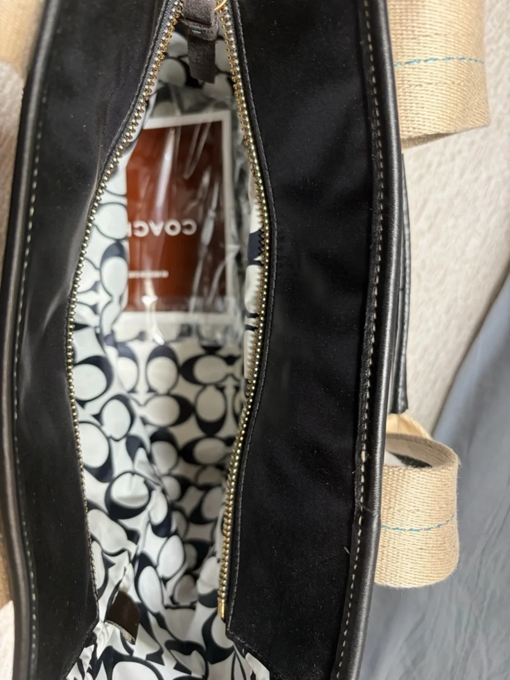 Coach Hampton Black Satin Tote NWT